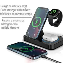 Carregador por Indução 4 em 1 - Iphone e Samsung - DUKSTORAGE